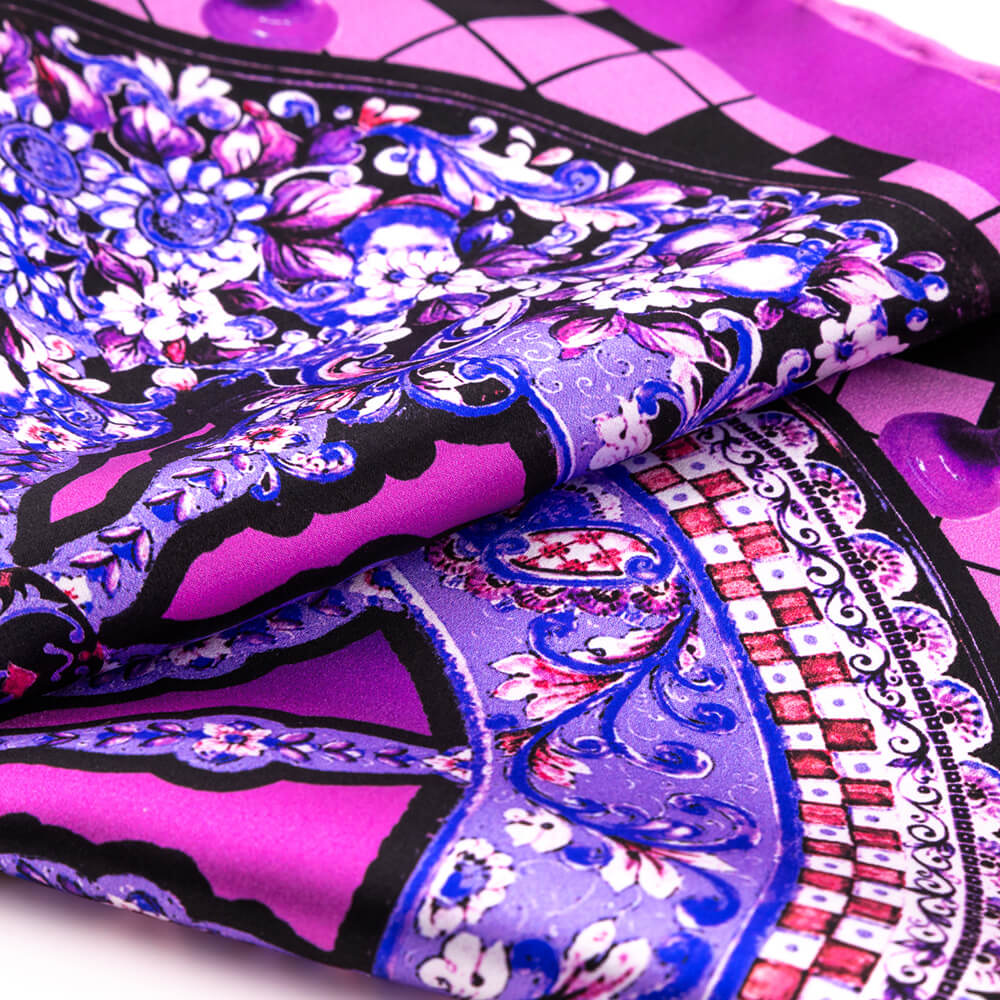 Ancient Sicily Fuchsia Silk Pocket Square