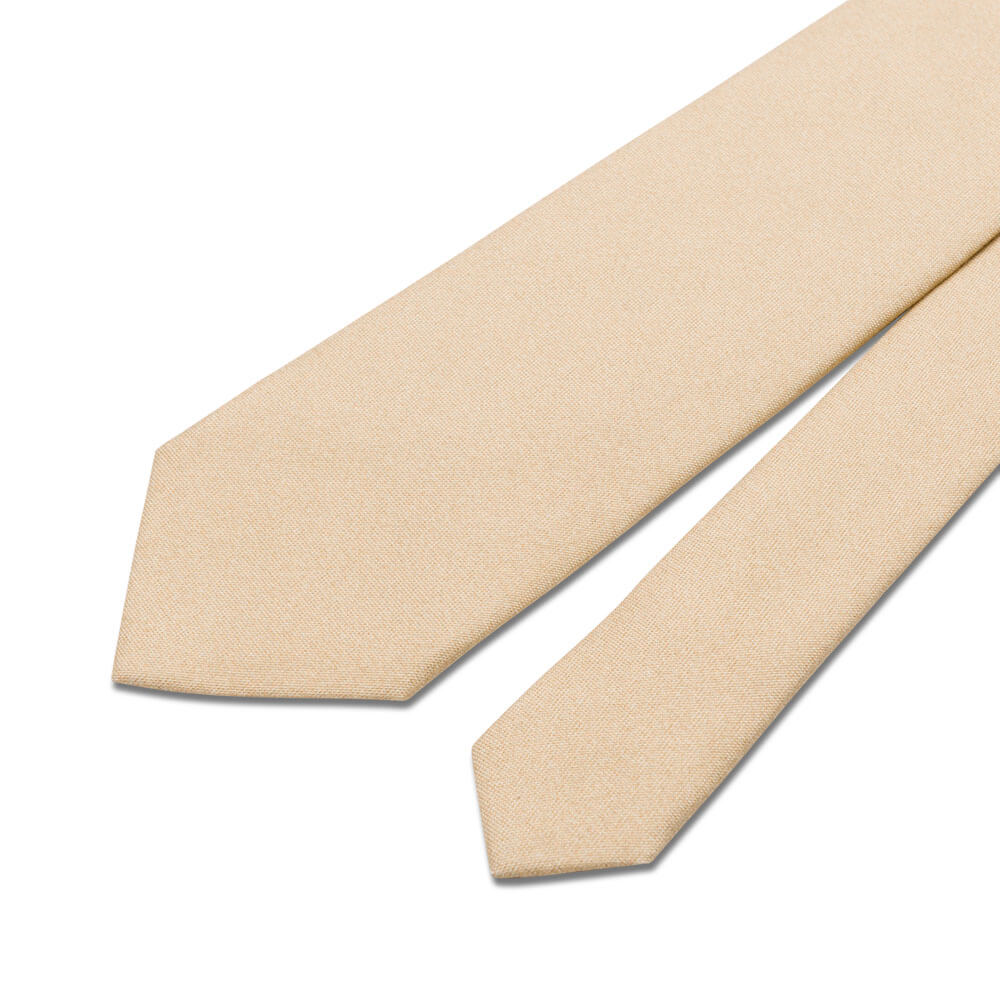 Beige Silk and Cotton Blend Tie