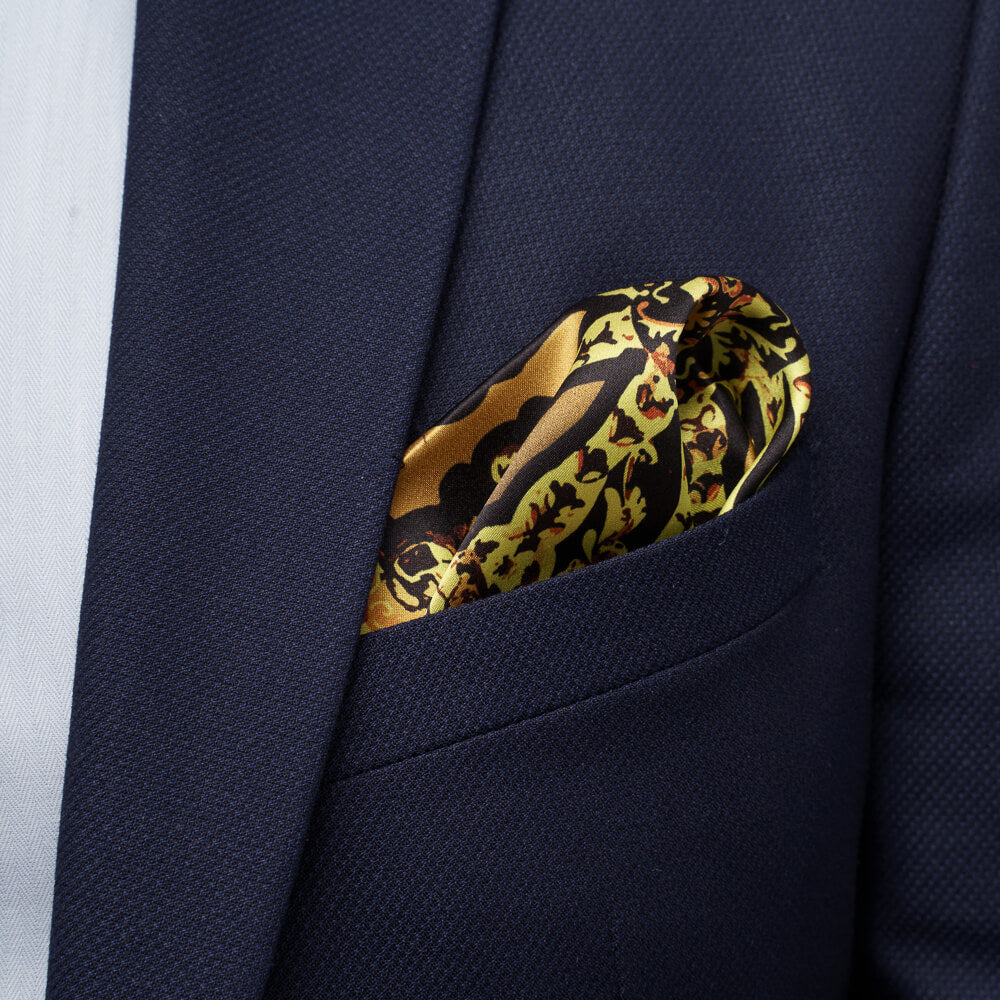 Ancient Sicily Yellow Silk Pocket Square