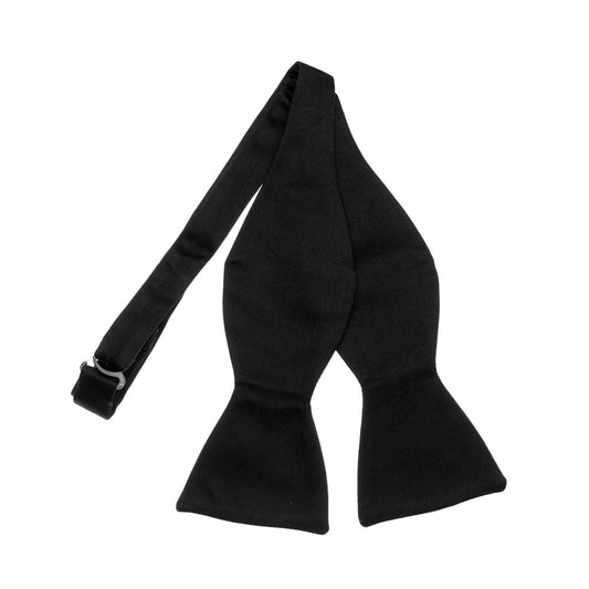 Handmade Black Self Tie Satin Silk Bow Tie