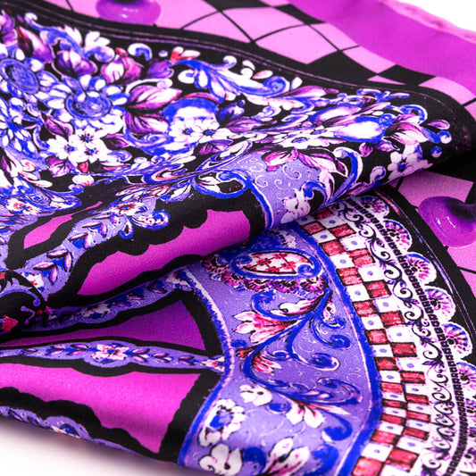 Ancient Sicily Fuchsia Silk Pocket Square