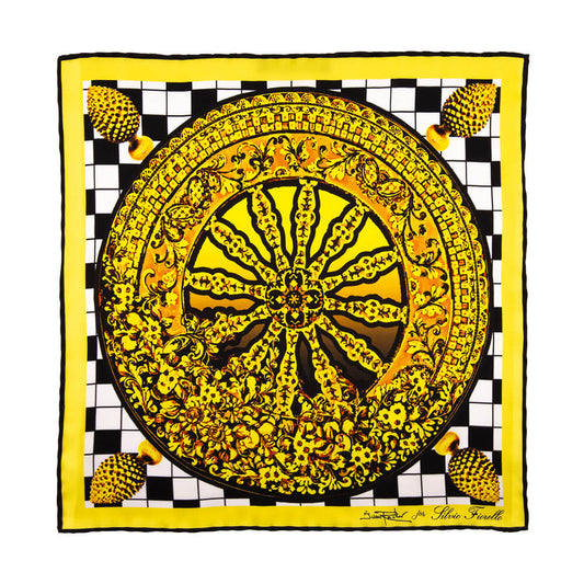 Ancient Sicily Yellow Silk Pocket Square