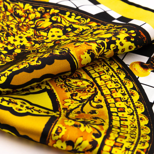 Ancient Sicily Yellow Silk Pocket Square